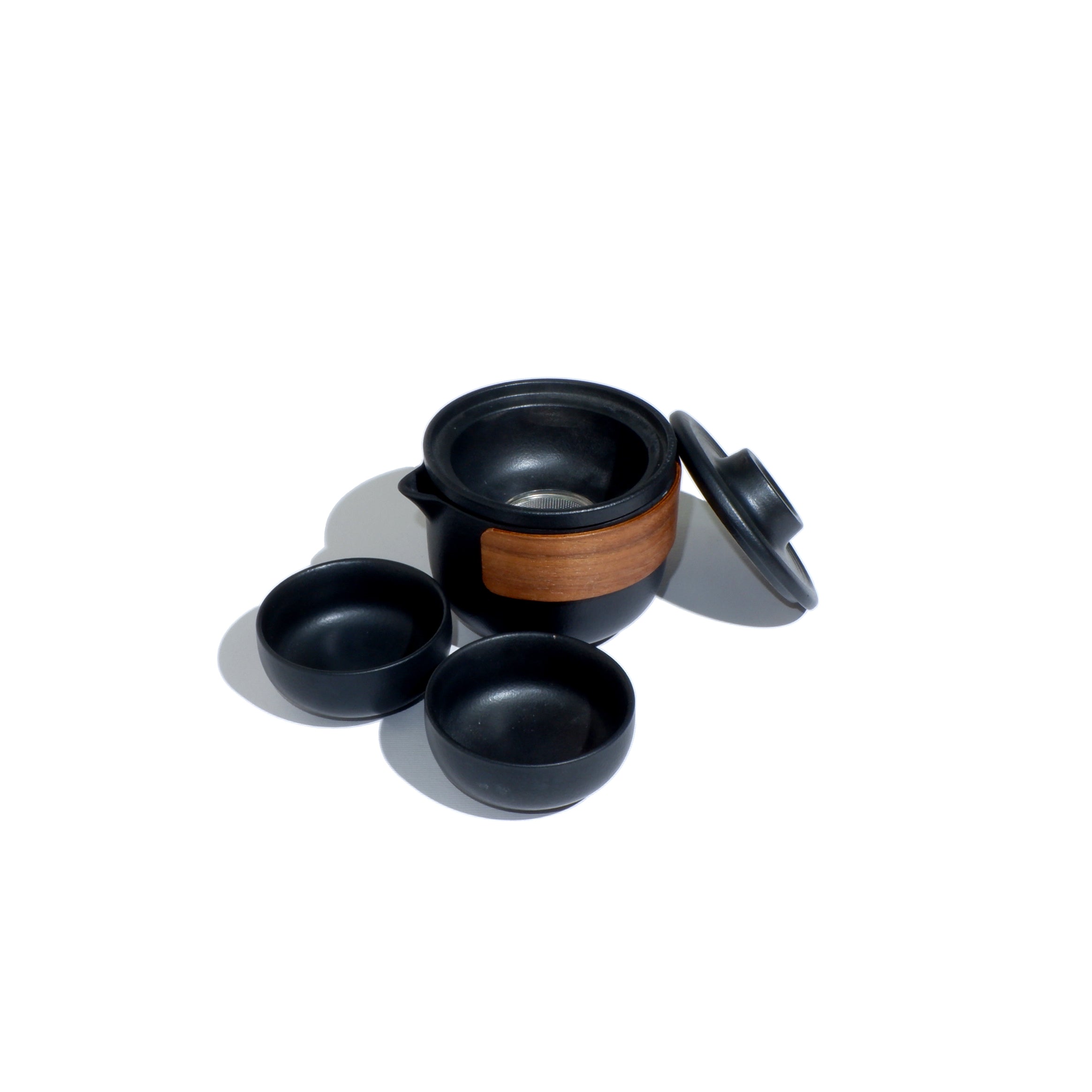 Ceramic Teapot Set - Jet Black