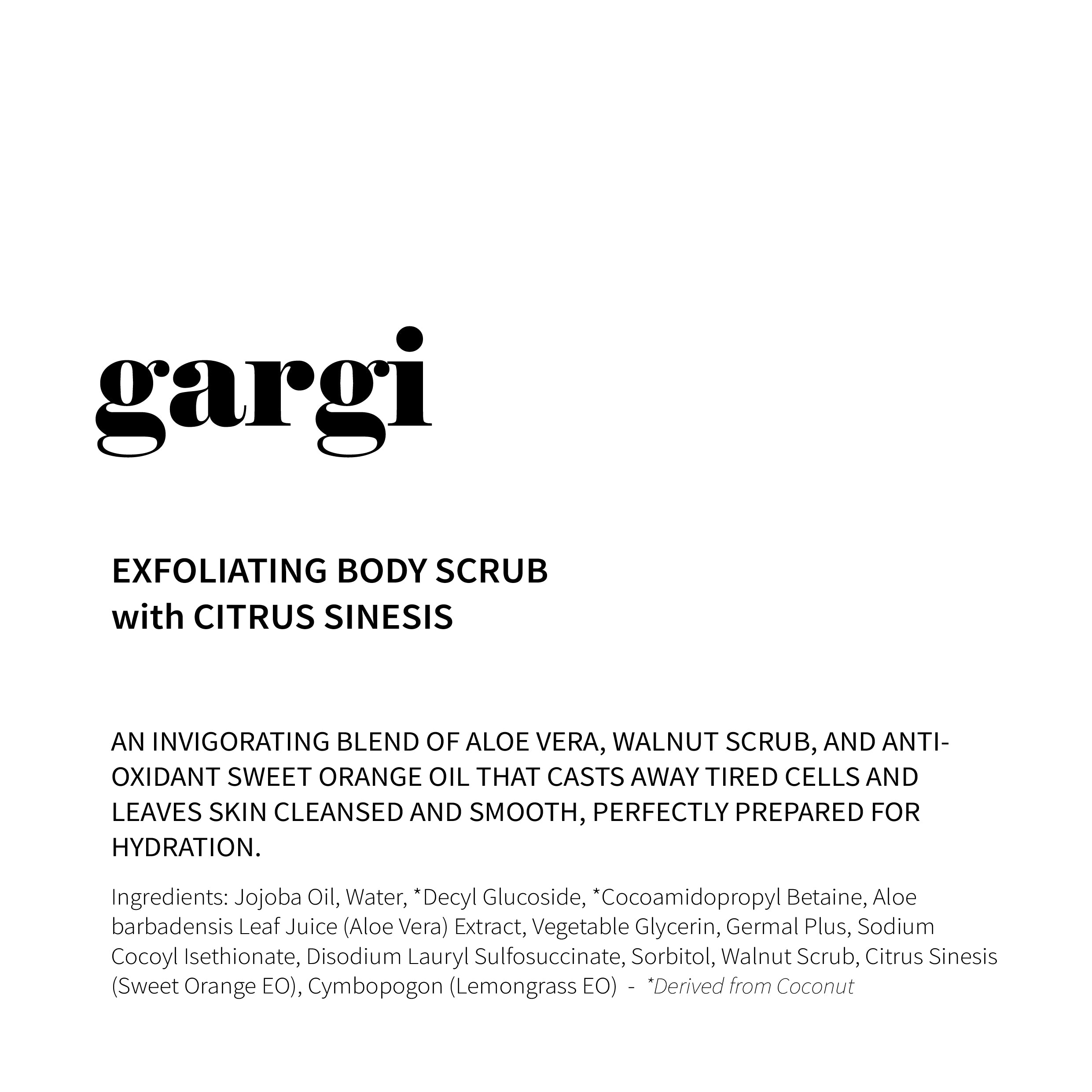 Gargi Exfoliating Body Scrub with Citrus Sinesis