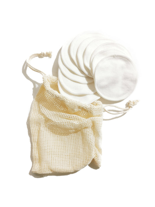 Reuseable Bamboo Fiber Cotton pad (10 pcs) + Mesh Bag